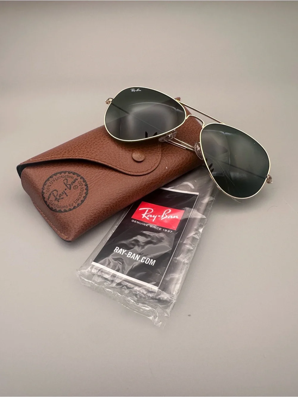Ray-Ban RB3025 Aviator Large Metal Sunglasses Gold L0205 58-14 3N Made in Italy